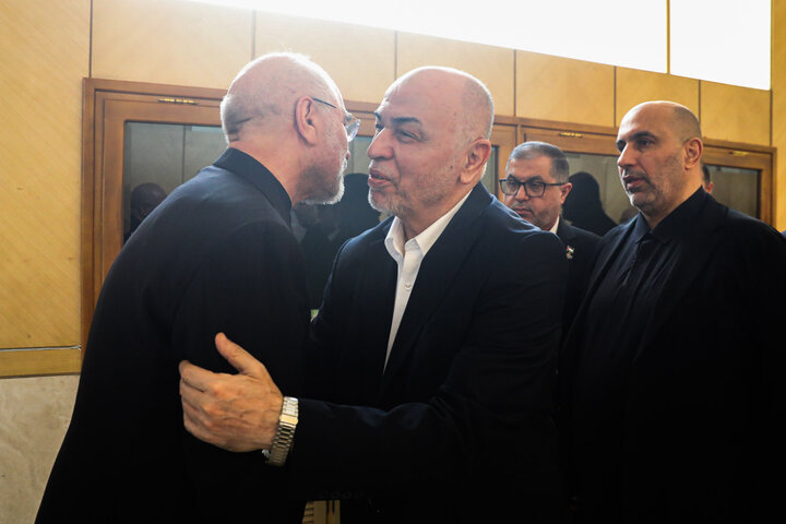 دیدار محمد درویش رئیس شورای رهبری دفتر سیاسی حماس با دکتر قالیباف