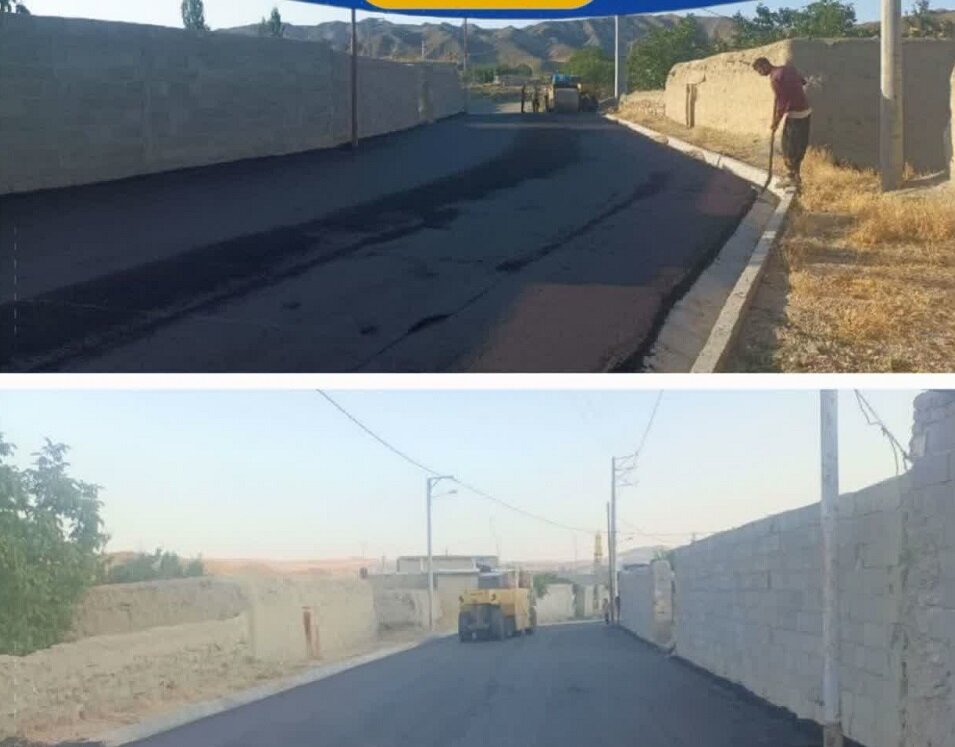 نهضت آسفالت در شیروان؛ خیابان اصلی روستای شناقی سفلی بهسازی و آسفالت شد