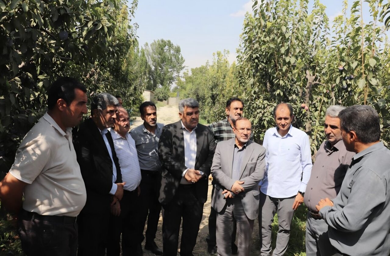بازدید حدادی از ساختمان پزشکان دارالشفا و باغات روستای نمکلان ساوجبلاغ
