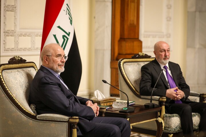دیدار دکتر قالیباف رئیس مجلس با نزار آمیدی رئیس جمهور عراق
