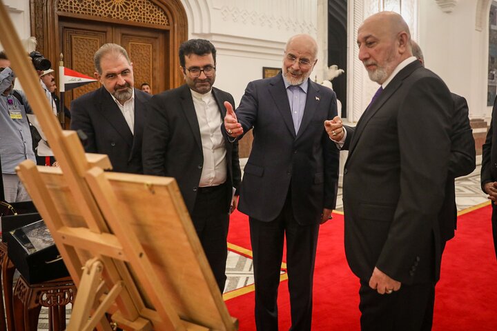 دیدار دکتر قالیباف رئیس مجلس با نزار آمیدی رئیس جمهور عراق