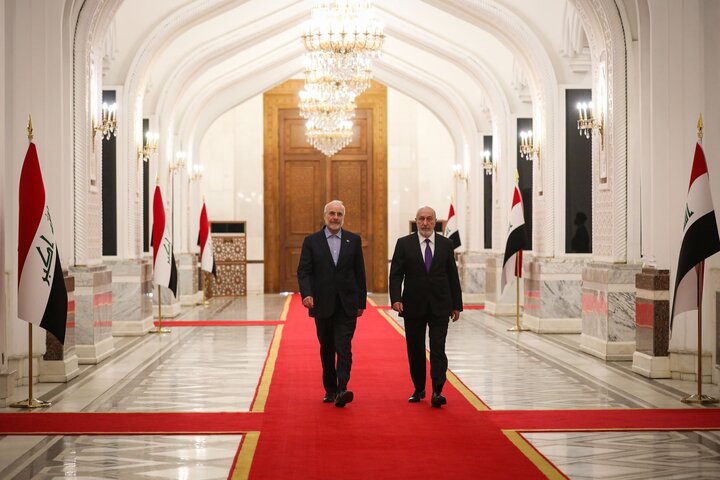 دیدار دکتر قالیباف رئیس مجلس با نزار آمیدی رئیس جمهور عراق