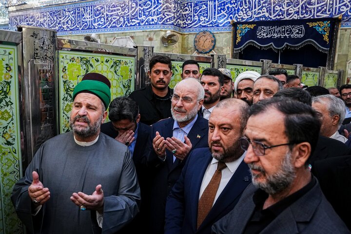 زیارت حرم حضرت ابالفضل العباس علیه‌السلام توسط دکتر قالیباف - کربلای معلی