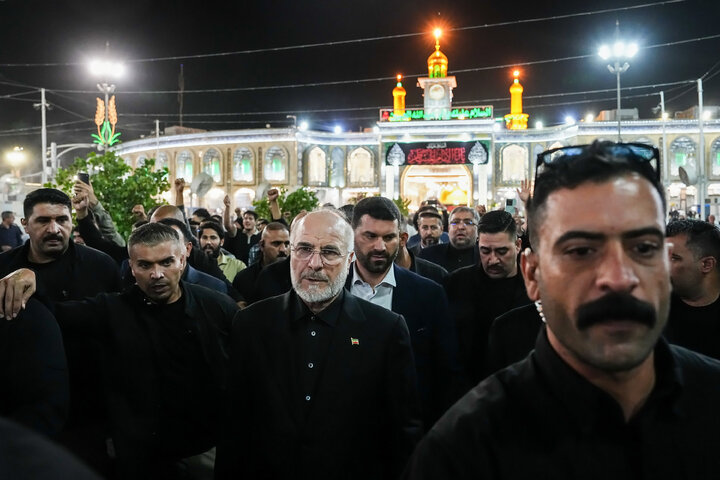 زیارت حرم امام حسین(ع) توسط دکتر قالیباف - کربلای معلی