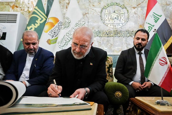 زیارت حرم امام حسین(ع) توسط دکتر قالیباف - کربلای معلی