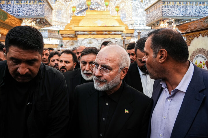زیارت حرم امام حسین(ع) توسط دکتر قالیباف - کربلای معلی