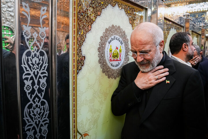 زیارت حرم امام حسین(ع) توسط دکتر قالیباف - کربلای معلی