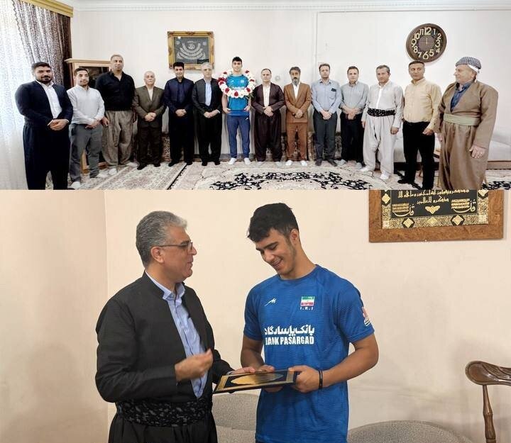 دیدار نماینده مریوان با فرمانده قرارگاه محرومیتزدایی ارتش/تقدیر از"آژوان نمازی" بازیکن مریوانی تیم ملی والیبال زیر ۱۷سال
