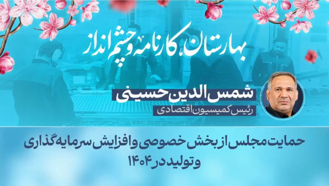 حمایت مجلس از بخش خصوصی و افزایش سرمایه‌گذاری و تولید در ۱۴۰۴